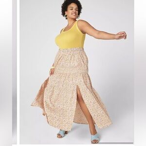 Lane Bryant Multicolored Striped Tiered Maxi Skirt Size 18/20 NWT